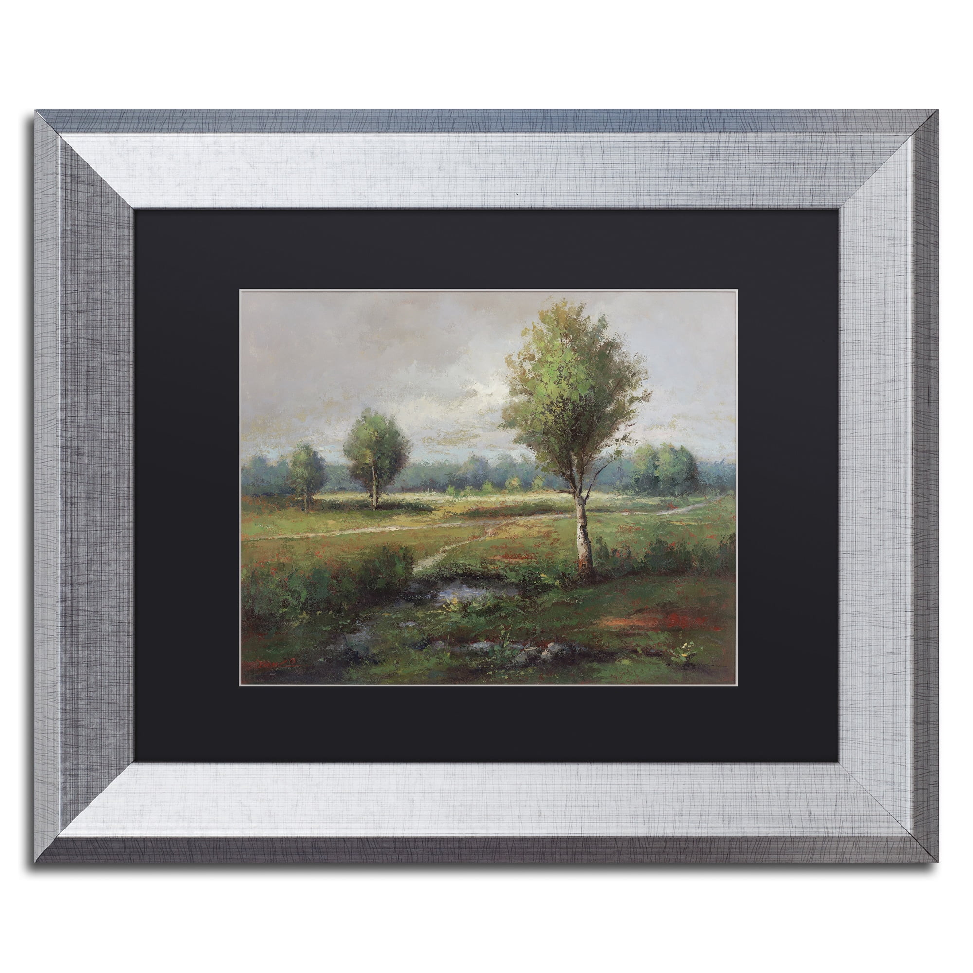 Trademark Fine Art "Lonely Tree" Canvas Art by Daniel Moises, Black Matte, Silver Frame