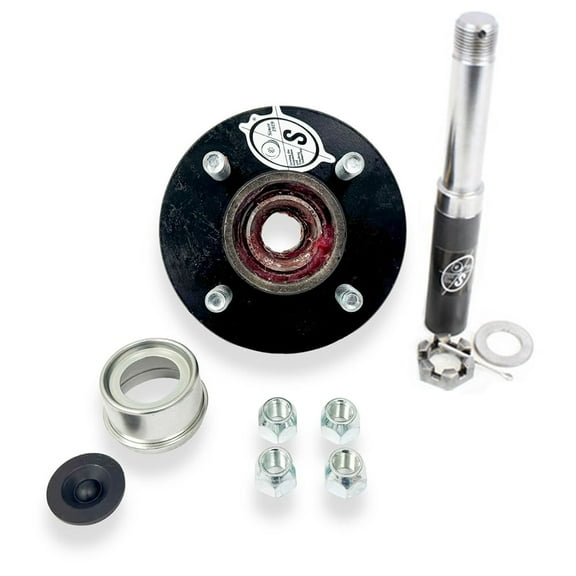 SOUTHWEST WHEEL Pre-Greased 2,000 lbs Trailer Axle Spindle with 4-4" Bolt Circle Hub