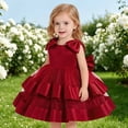 thumbnail image 2 of JAJAHO Flower Girl Satin Dress With Bow Design Sleeveless Mesh Layered Puffy Wedding Birthdary Gown 6M-3Y, 2 of 8