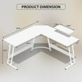 thumbnail image 7 of YRLLENSDAN 50 Inch L shaped Corner Gaming Desk, Adjustable Computer Desk with Large Desktop, Home Office Desk with Monitor Stand, for Home and Work Place, White, 7 of 7