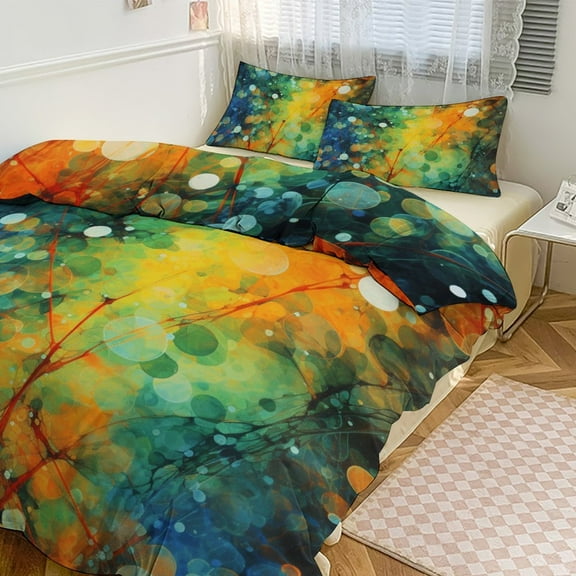 3PCS Wood Grain Particles Duvet Cover Set Twin, 1 Duvet Cover And 2 Pillowcase, Duvet Cover for Kids Girls Boys And Teens