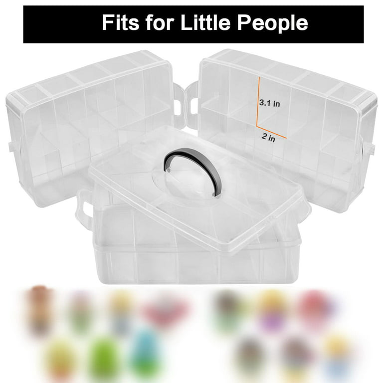 Case Compatible with Fisher-Price Little People Friends & Pets Figure Pack,  30 Grip Toy Storage Organizer for Character Figures (Box Only) 