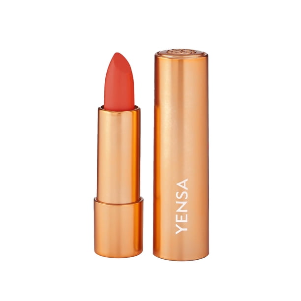 YENSA Super 8 Vibrant Silk Lipstick con acabado semibrillante Alta pigmentación Color duradero (Fuego)
