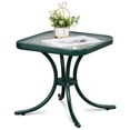 thumbnail image 1 of Ktaxon 18" Square Outdoor Side Table with Tempered Glass Top, Ripple-patterned Courtyard Glass Table, Black, 1 of 9
