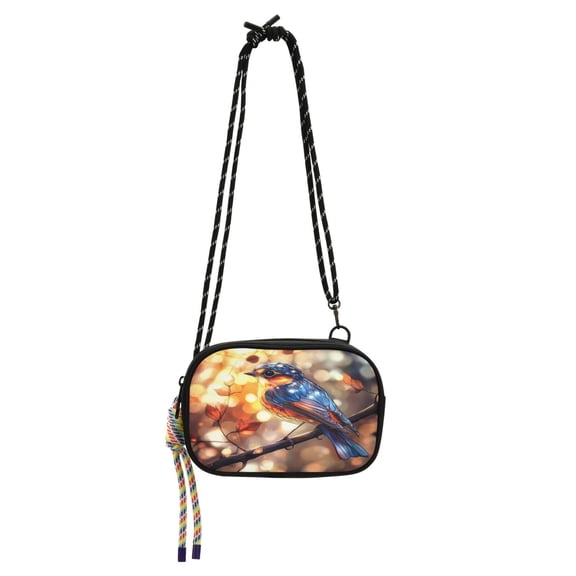 Stylish Crossbody Phone Bag Purse Handbags Adjustable Strap, Compact Design for Essentials Colorful Beautiful Bird