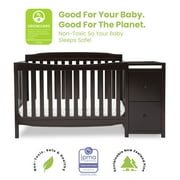 Delta Children Mason Convertible 6-in-1 Baby Crib and Changer, Dark Chocolate