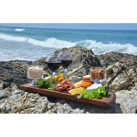 LAMINATED POSTER Waves Wine Cheese Platter Food Poster Print 24 x