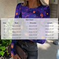 thumbnail image 3 of Akmaiox Halloween Long Sleeve Shirt for Women, Printed Crew Neck Slim Fitted Pullover Going Out Tops, Soft Knitted Holiday Base Layer Blouses, 3 of 6