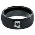 thumbnail image 2 of Tungsten Arizona The Grand Canyon State Heart Band Ring 8mm Men Women Comfort Fit Black Dome Brushed Polished, 2 of 4