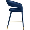 thumbnail image 3 of Meridian Furniture Destiny Navy Velvet Stool, 3 of 5