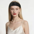 thumbnail image 2 of Unique Bargains 1 Pc Headband Satin Solid Color Wide Hair Accessories Black, 2 of 5
