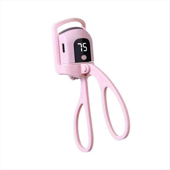 Rizador de Pestañas Eléctrico de 1 Pieza, Rizador de Larga Duración, Calentamiento Rápido, Pinza Portátil para Permanente de Pestañas, Maquillaje de Ojos Sin Esfuerzo, Color Rosa.