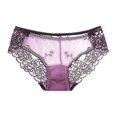 thumbnail image 2 of Xmarks Women's Floral Lace Underwear Briefs Panty Dark Gray 115-160LBS, 2 of 12
