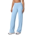 thumbnail image 2 of Women Workout Leggings No Front Seam Straight Leggings Light Blue S, 2 of 10