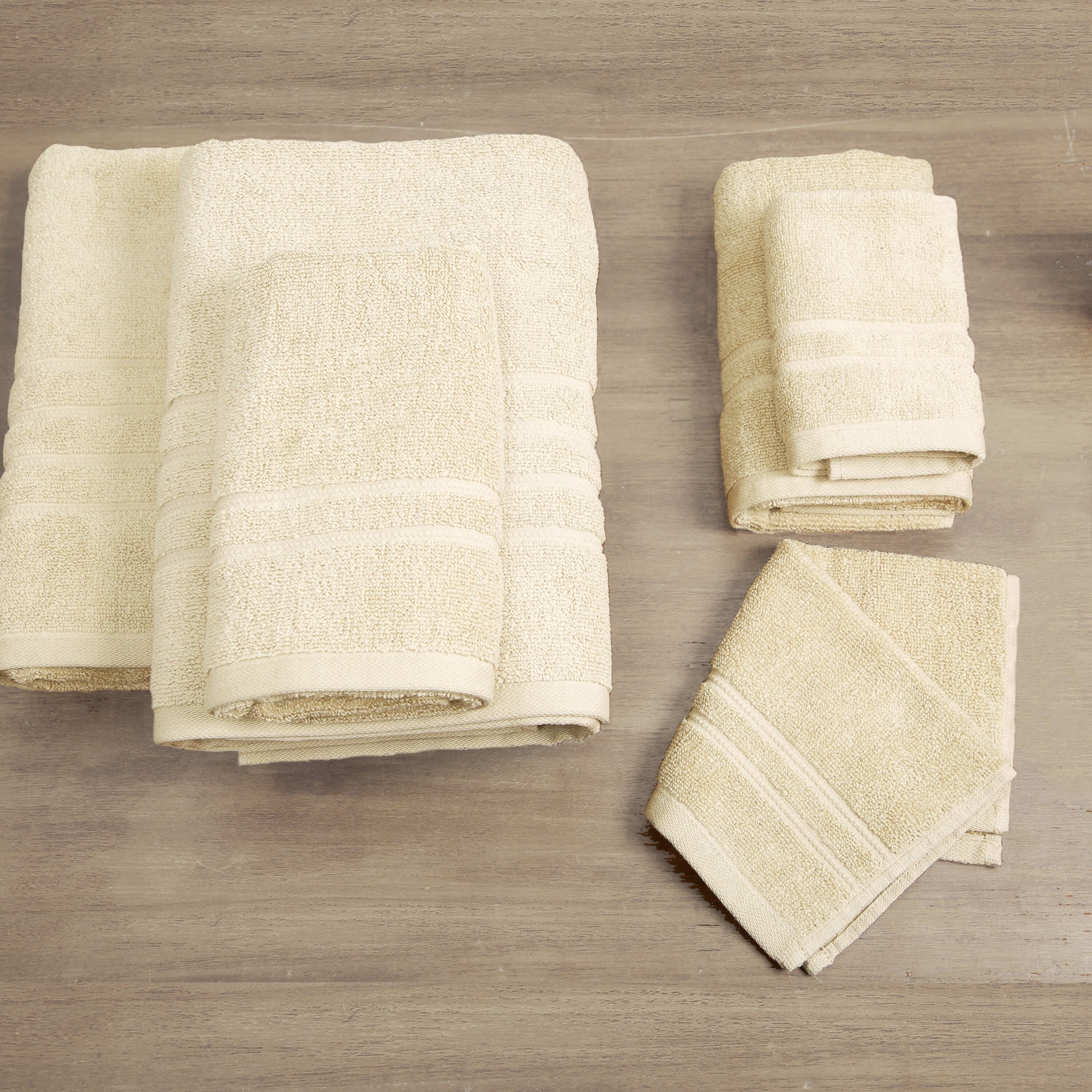 Micro Cotton Rejuvenate 6 Piece Towel Set, Aloe Infused Cotton, Soft & Absorbent, Ivory