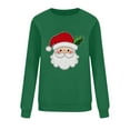 thumbnail image 6 of asdoklhq Christmas Tops for Women Christmas Women's Round Neck Hoodless Christmas Printed Casual Loose Sweatshirt Green S, 6 of 6
