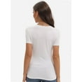 thumbnail image 3 of Women's Crew neck Short Sleeve Slim Fit T-Shirt Summer Casual Basic Tee Tops, 3 of 4