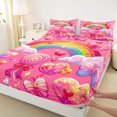 thumbnail image 5 of Manfei Cute Lollipop Queen Sheets, Heart Butterfly Queen Sheet Sets, Hot Pink, 4 Pieces, 1 Flat Sheet, 1 Fitted Sheet and 2 Pillowcases, 5 of 6