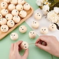 thumbnail image 3 of 30pcs 1.3'' Round Wooden Beads Natural Wood Beads Large Wood Ball Beads Loose Spacer Beads with Face for Jewelry Making Home Decor Macrame Christmas Tree Farmhouse Garland Decor, 3 of 6