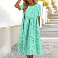 thumbnail image 6 of TaTaai Women's Summer Floral Short Sleeve Dress with Round Neckline and Breathable Relaxed Fit Gift, 6 of 7