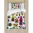 thumbnail image 1 of Vintage Twin Size Duvet Cover Set, Vintage Old Fashioned Photo Cameras Artistic Hobby Studio Themed Graphic Design, Decorative 2 Piece Bedding Set with 1 Pillow Sham, Multicolor, by Ambesonne, 1 of 3
