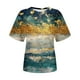 thumbnail image 5 of Penkiiy Mujer 3D Pintura Floral Tee Pintura al óleo Impresionista Camiseta Pintura Impresión Camiseta para Mujer M Multicolor, 5 of 5