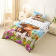 thumbnail image 3 of jejeloiu Highland Cow Butterfly Twin Comforter Sets Kids,Farm Print Bedding Set,Reversible,2pcs, 3 of 8