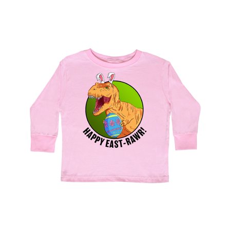 

Inktastic Happy East Rawr with Tyrannosaurus in Bunny Ears Gift Toddler Boy or Toddler Girl Long Sleeve T-Shirt