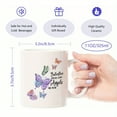 thumbnail image 4 of 1pc, Funny Coffee Mug, 11oz Ceramic Coffee Cups, Water Cups, Summer Winter Drinkware, 'Butterflies APPEAR WHEN Angels ARE NEAR' mug,Best Gift For Friends, 4 of 5