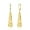 GoldA, variant on French Leverback Hammer Square Bar Long Drop Earrings, 925 Sterling Silver, 14K Gold Plated