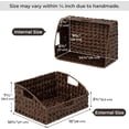 thumbnail image 2 of Bybiment Wicker Storage Baskets, Wicker Basket with Handles, Trapezoid Woven Storage Bins for , Basket for Decor, Brown, 2-Pack, 2 of 7
