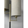thumbnail image 2 of Adesso Davis Floor Lamp Matte Black & Antique Brass Natural Textured Fabric, 2 of 3