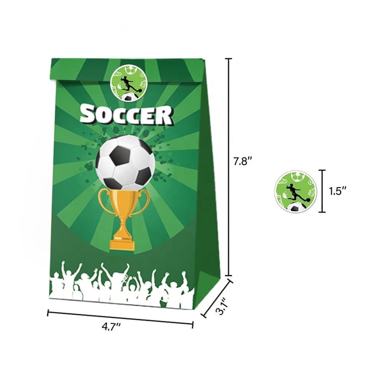20 Pcs Football Party Favor Bags – Clear PVC Treat Bags With Handles, Snack Bags For Sports Parties