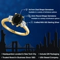 thumbnail image 2 of Gem Stone King 18K Yellow Gold Plated Silver Black Onyx and Lab Grown Diamond Engagement Ring for Women | 2.54 Cttw | Oval 9X7MM | Gemstone December Birthstone | Size 5, 2 of 6
