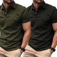 thumbnail image 3 of AJZIOJIRO Men's Summer Lapel Cotton Shirt Tops Short Sleeve Pullover T-Shirts S-3XL Casual Tees Shirts, 3 of 8