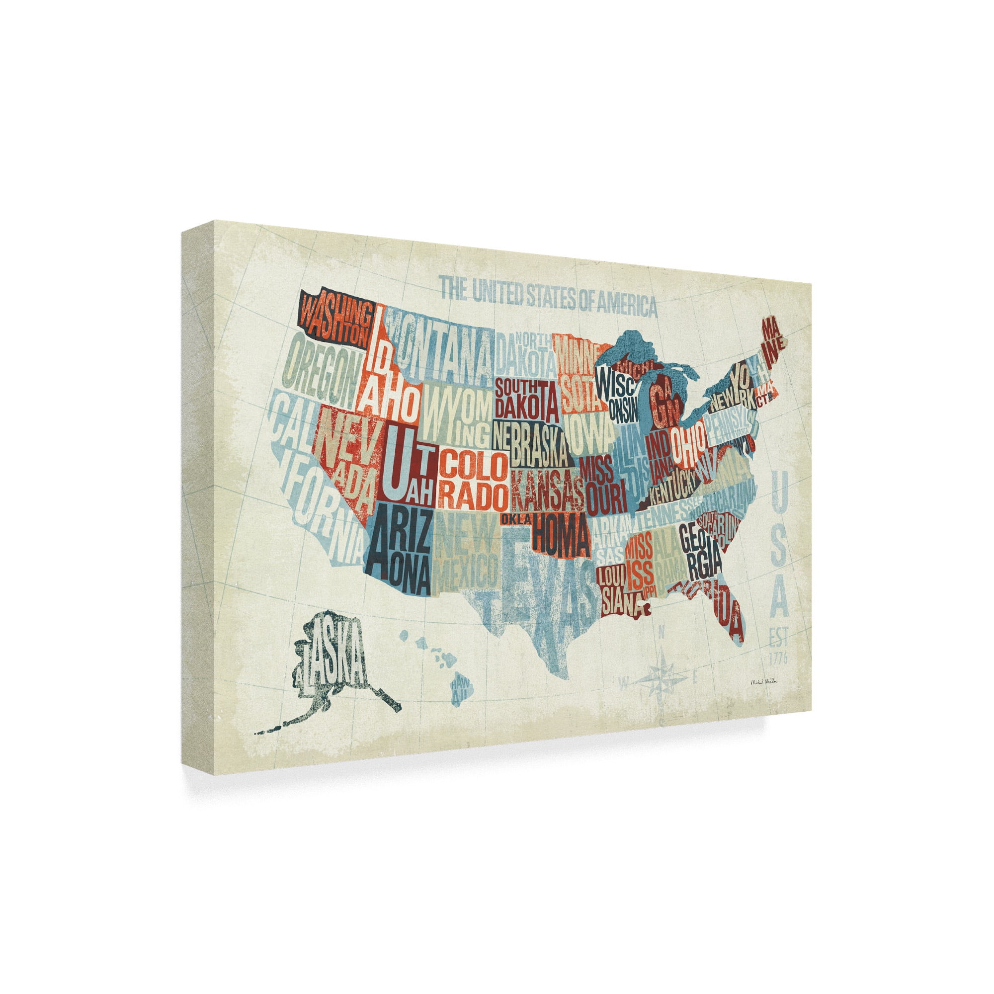 Trademark Fine Art 'USA Modern Blue' Canvas Art by Michael Mullan