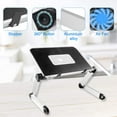 thumbnail image 3 of Support d'Ordinateur Portable Réglable, Bureau en Aluminium Pliable, Plateau Portable Portable Portable avec Ventilateur de Refroidissement Compatible MacBook Air Pro XPS iPad, 3 of 7
