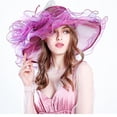 thumbnail image 4 of Clearance! Fdelink Women's Fascinator Cap Tea Party Wedding Hat Fashion Hat (Hot Pink), 4 of 4