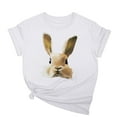 thumbnail image 1 of Tops de Cuello Alto para las Mujeres Amante Impreso Camiseta Cuello Redondo Manga Corta, Poliéster Spandex, 1 of 7