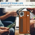 thumbnail image 2 of Nalacover Wallet Case for Samsung Galaxy A12, Business PU Leather Unique Design Wristband Kickstand Credit Card Holder Slots Shockproof Scratch Resistant Phone Case for Samsung Galaxy A12,Brown, 2 of 6