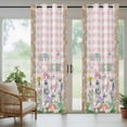 thumbnail image 5 of Outdoor Curtains for Patio Waterproof, Easter Outdoor Privacy Panels Grommet, Cute Bunny Eggs Flowers Plants Pink Checkered Blackout Outside Curtains for Porch/Cabana/Pergola/Gazebo 54"x95", 1 Panel, 5 of 8