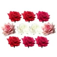 thumbnail image 1 of 10 cabezas de rosas artificiales de terciopelo de colores para decoración de bodas y fiestas navideñas Mezclado, 1 of 9