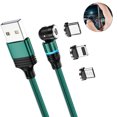 thumbnail image 2 of Cable de carga magnético USB de 3 piezas - Cable trenzado de nailon duradero - Carga teléfonos Android, Samsung o iProducts rápidamente - Se adapta a todos los Micro USB, tipo C e iProducts Adepaton  222542-6, 2 of 9