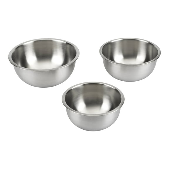 GoodCook Touch 3-Piece Mixing Bowl Set, Stainless Steel with Wide Lip Rims