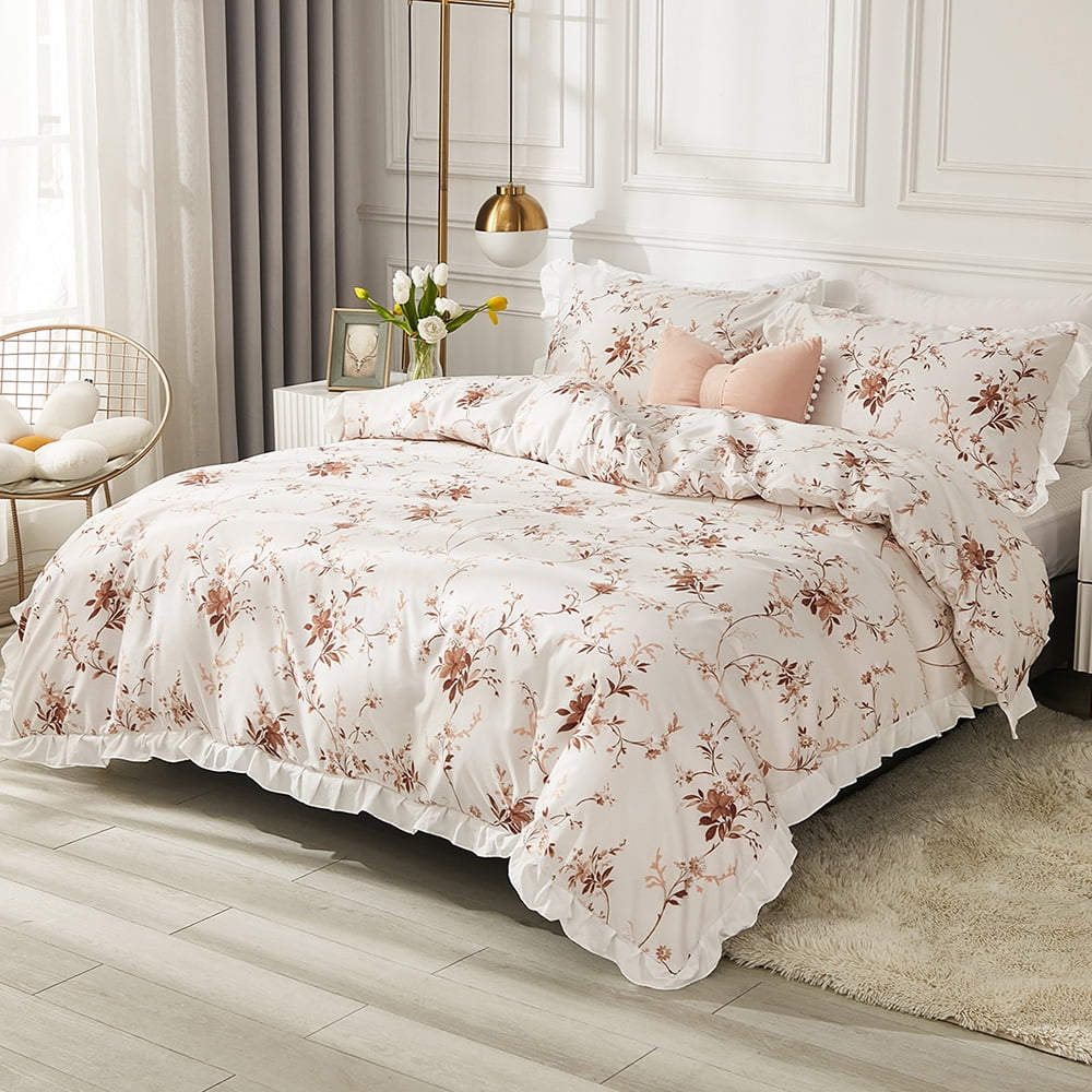 Ensemble de Housse de Couette en Microfibre Lavée Douce Respirante Fermeture Éclair
