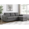 thumbnail image 2 of Samantha Upholstered Storage Sleeper Sectional Sofa Grey, 2 of 14