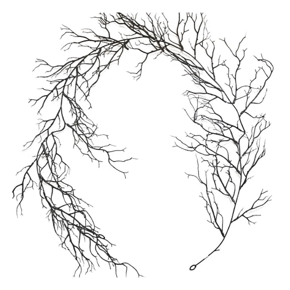 Halloween Black Dead Vines, 68 Inch Faux Twisted Garland with Spooky Silhouette, Creepy Branch Decoration for Indoor Outdoor Use, Perfect for Halloween Parties and Autumn Displays