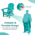 thumbnail image 3 of Gymax 2PCS Folding Adirondack Chair HDPE Patio Lounge Chair w/ Retractable Ottoman Turquoise, 3 of 6