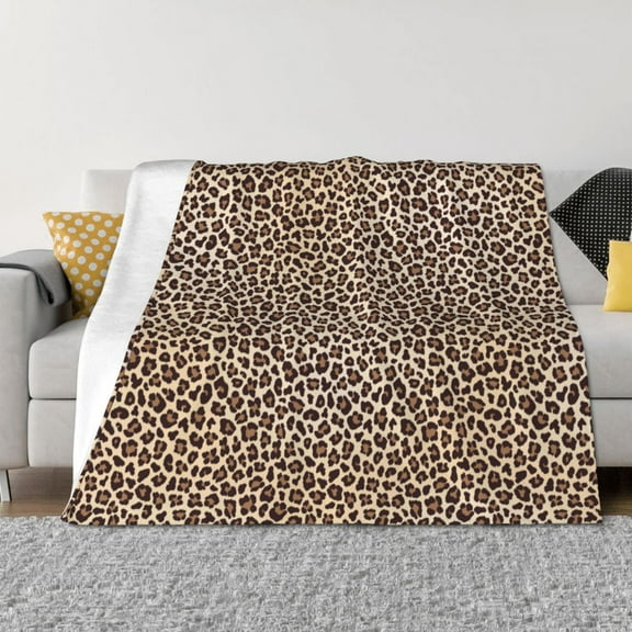 Rozeui Leopard Print-2 for Flannel Blanket, Soft Fuzzy Plush King Blanket for Winter, Thick and Warm All-Season Bed Throw-50"x40"