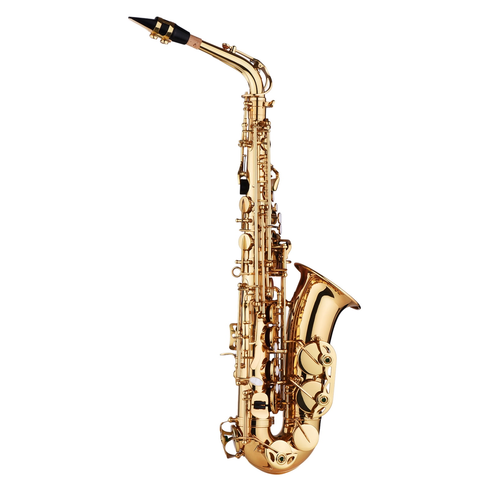 Walmeck Saxophone Sax Eb Be Alto E Flat Brass Carved Pattern on Surface Mouthpiece Exquisite with Gloves Cleaning Cloth Brush Straps